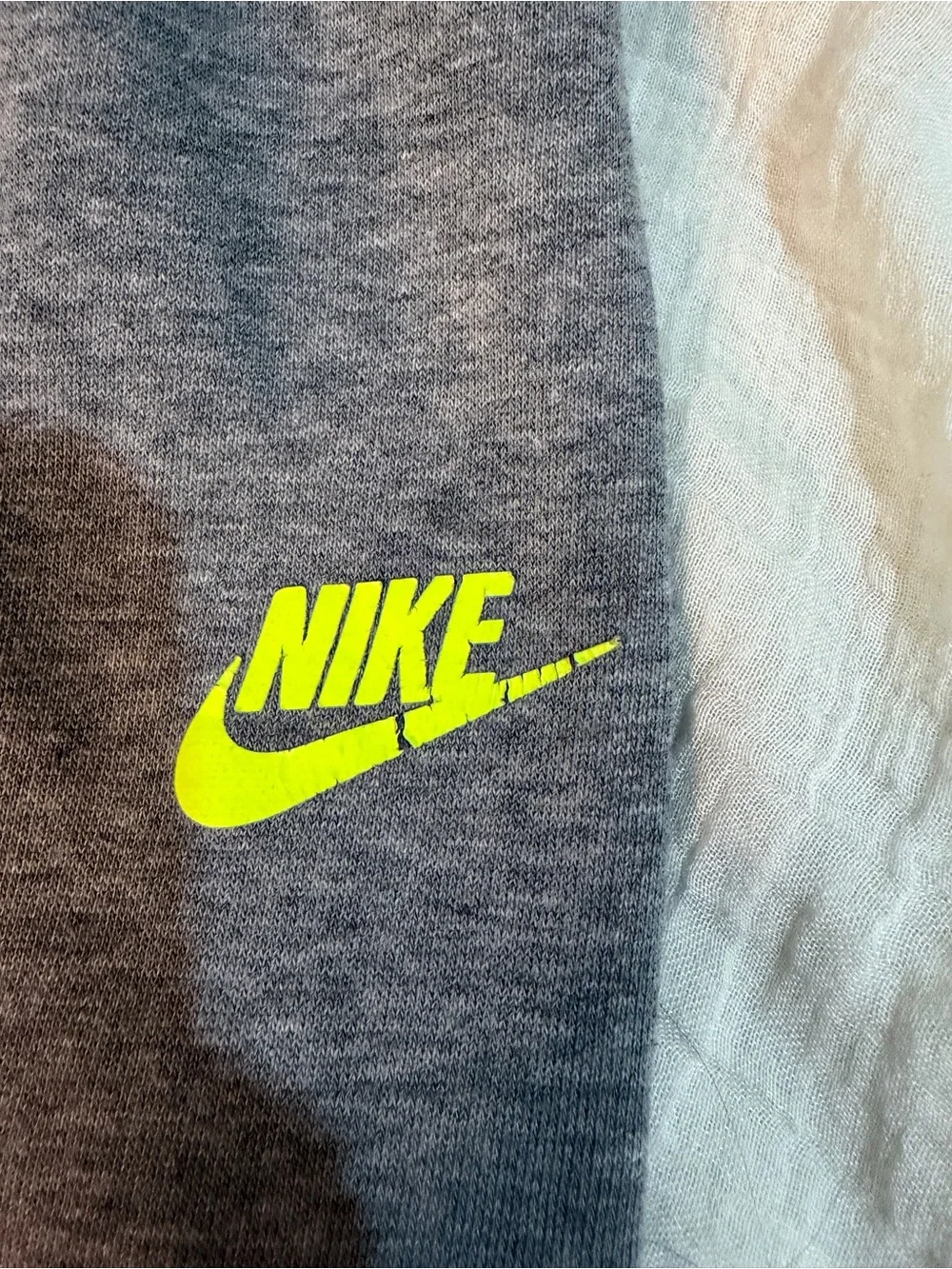Nike Kids Gray Joggers with Neon Yellow Swoosh